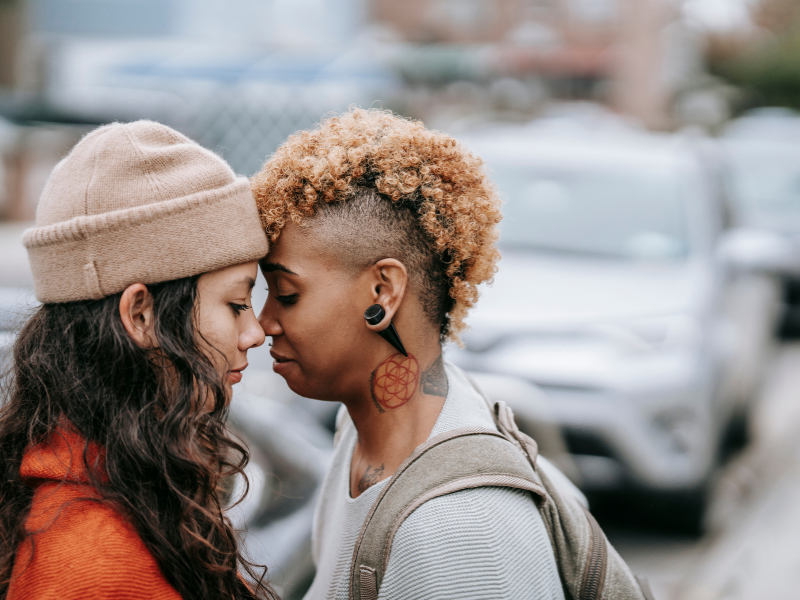 two lesbian girls love together